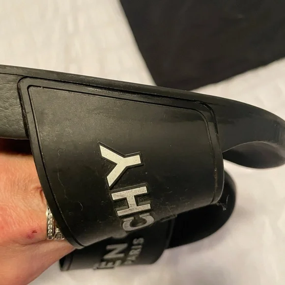 Givenchy Black Woman’s slide Sandals Sleek Minimalist Design - Picture 6 of 14